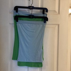 Baby Blue and Green Soft Reversible Tube Tops